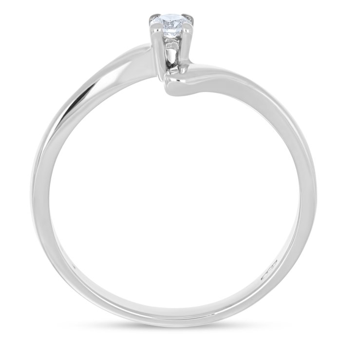 Ingen mindstepris - Ring - 18 kraat Hvidguld -  0.05ct. tw. Diamant (Natur)