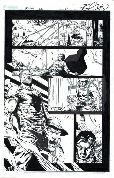 Josh Medors (Pencil), and Richard Zajac (Ink) - 1 Original page - G.I. Joe - America's Elite Issue #17 - Original Production Art (Page 13) - 2005