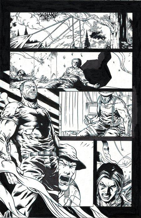 Josh Medors (Pencil), and Richard Zajac (Ink) - 1 Original page - G.I. Joe - America's Elite Issue #17 - Original Production Art (Page 13) - 2005