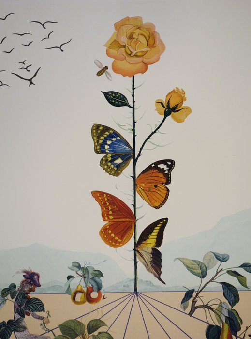 Salvador Dali (1904-1989) - Flordali II : La Rose Papillon