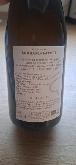 2019 Legrand-Latour - Champagne Brut Nature - 4 Flasker (0,75 L)