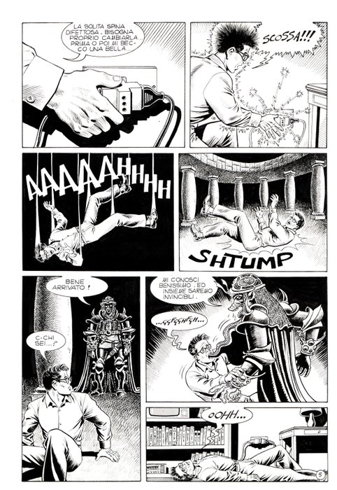 Lepori, Lorenzo - 2 Original page - Bloob-Ai confini della realta' #5 - "I signori del vento nero" - 1990