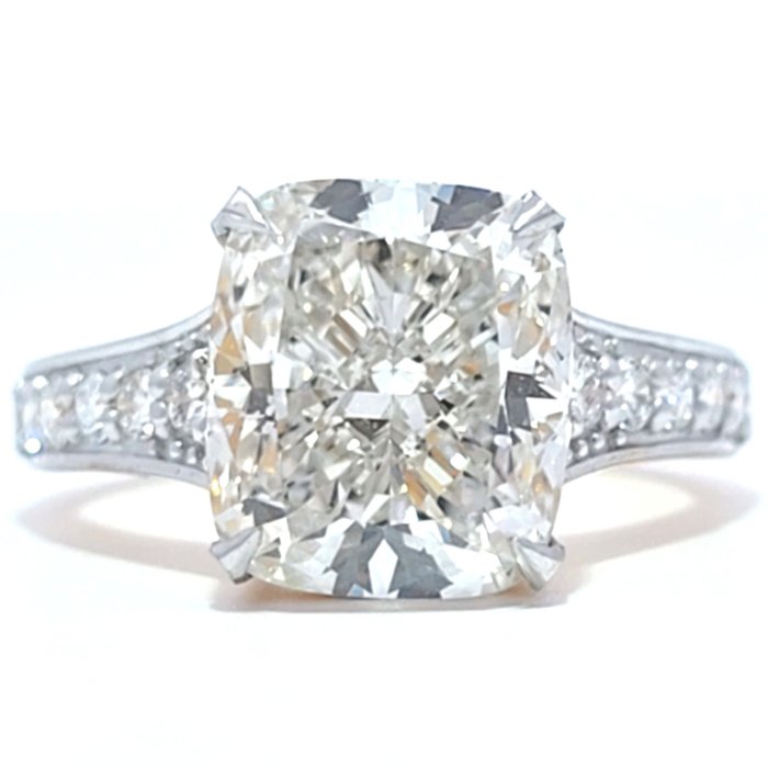 Ring - 14 karat Gulguld -  5.39ct. tw. Diamant (Laboratoriedyrket) - Diamant - Forlovelsesring