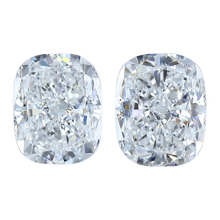 2 pcs Diamant  (Natur)  - 2.62 ct - Pude - D (farveløs) - VVS1 - Gemological Institute of America (GIA)