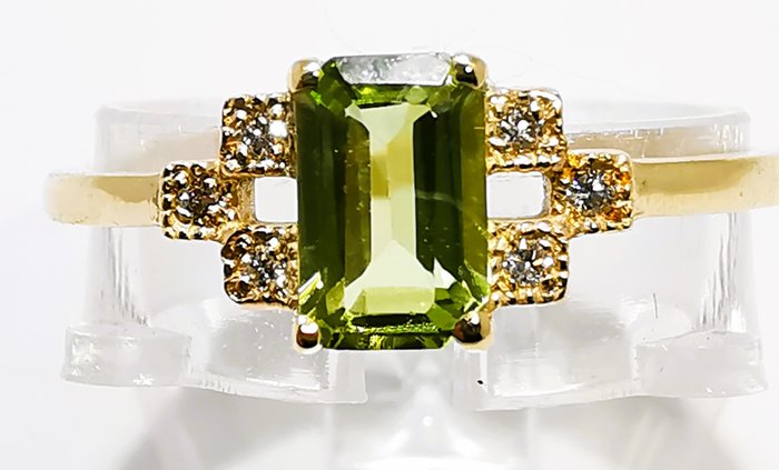 Ingen mindstepris - Ring - 14 karat Gulguld Peridot