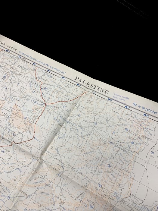 Storbritannien - Engelsk militærstab kort over tidligere Palæstina - Militærtilbehør - 1942