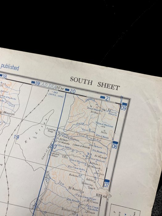 Storbritannien - Engelsk militærstab kort over tidligere Palæstina - Militærtilbehør - 1942