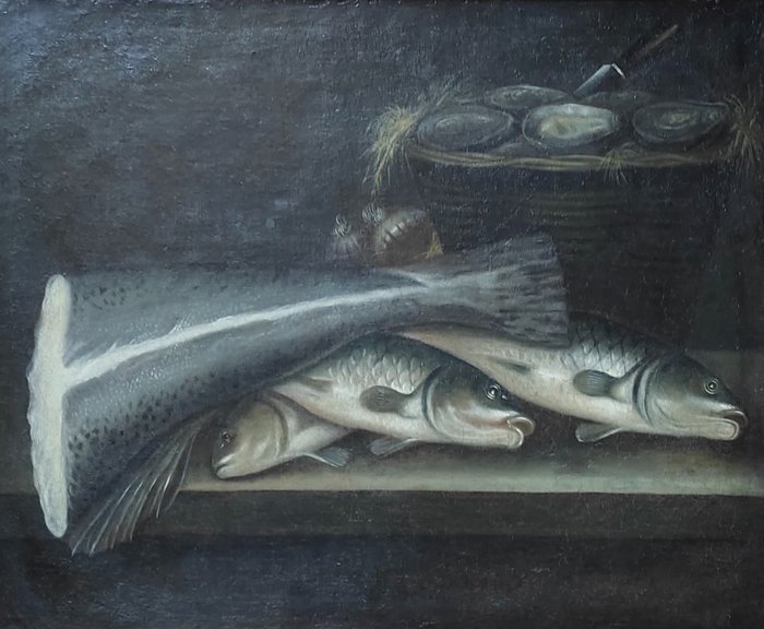 Pieter van Boucle (1610?-1673) - Nature morte avec des poissons