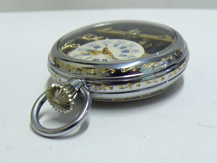 Hebdomas - 8 Days/Jours Skeleton customized pocket watch - No Reserve Price - 1901-1949