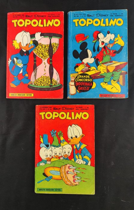 Topolino Libretto nn. 147, 149, 151 - 3 Comic - Første udgave - 1956