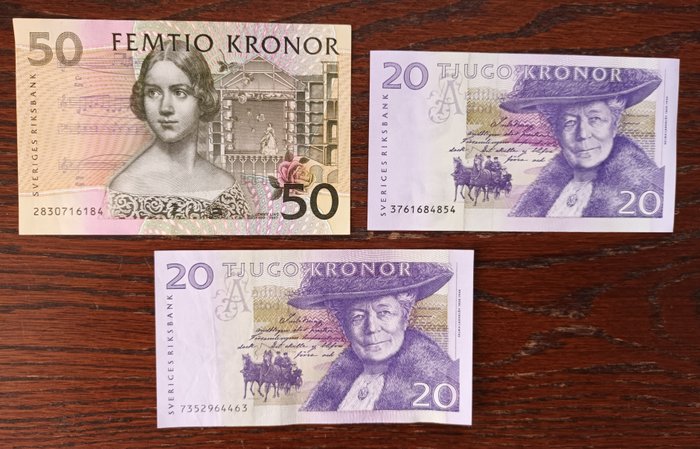 Sverige. 111 banknotes - 1310 Kronor - Various dates Krona  (Ingen mindstepris)