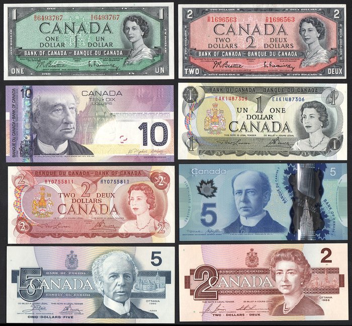 Canada. - 8 Banknotes - various dates  (Ingen mindstepris)