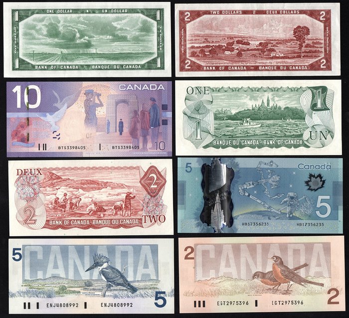 Canada. - 8 Banknotes - various dates  (Ingen mindstepris)