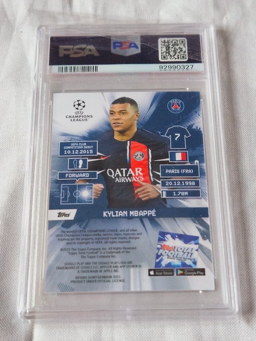 2023/24 Topps Total Football Kylian Mbappé #LIM13 Limited Edition - Purple /25 PSA 10 Graded card