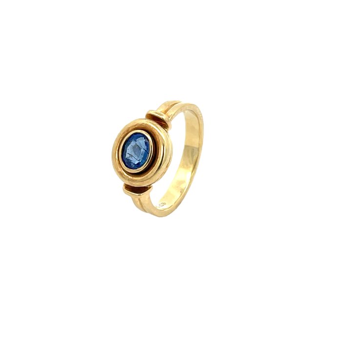 Ingen mindstepris - Ring - 14 karat Gulguld -  075ct tw Safir