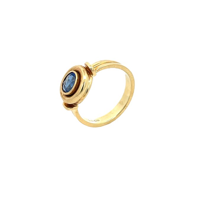 Ingen mindstepris - Ring - 14 karat Gulguld -  075ct tw Safir