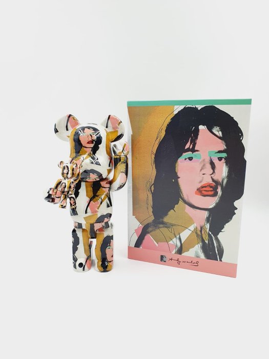 Andy Warhol x Mick Jagger X Medicom Toy - Be@rbrick 400% + 100% Warhol x Mick Jagger Bearbrick 2023