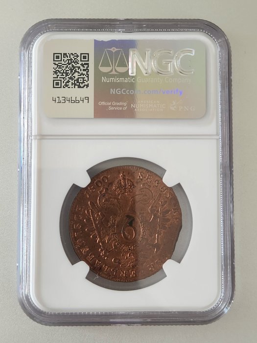 Østrig. Franz II. (1792-1806). 6 Kreuzer 1800-F, NGC Graded MS64 RB