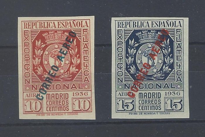 Spanien 1936 - Filatelistiske luftudstilling - Edifil nº 729/30