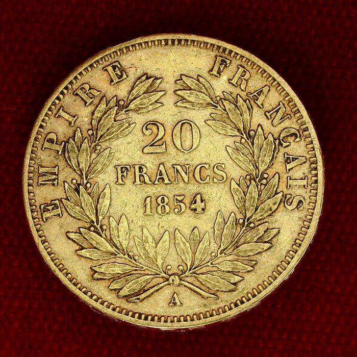 6,45 grams - Guld 900 - 20 Francs Napoleon III - Præget bar