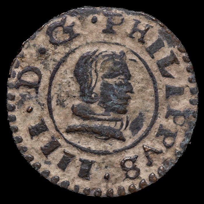 Spanien. Felipe IV (1621-1665). 8 Maravedís y 16 Marvedís. Sevilla (2 monedas)  (Ingen mindstepris)