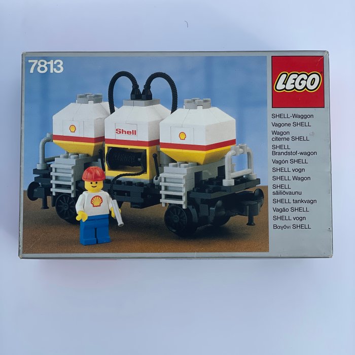 Lego - lego 7813 Shell Tanker Wagon met doos uit 1986 !