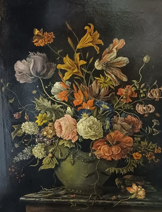 Seguace del secolo (XX ) di Jan van Huysum (1682 –1749), Follower of - Vaso di fiori