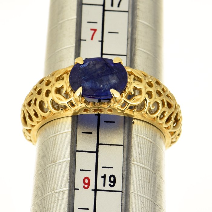 Ring - 18 kraat Gulguld Safir