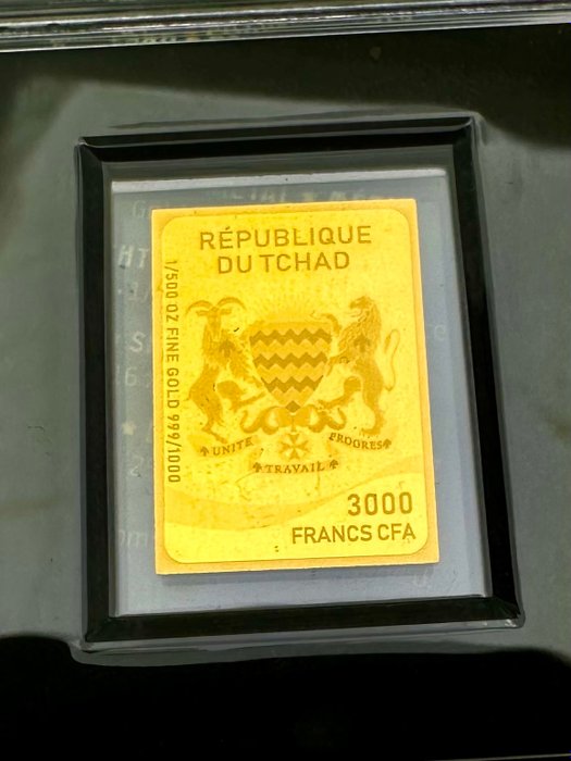 Tchad. 3000 Francs Cocacola, oro 1/500 Oz (.999)  (Ingen mindstepris)