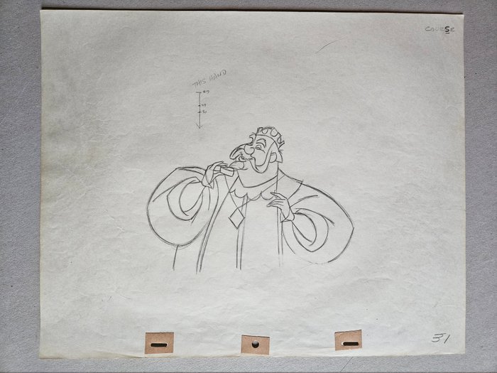 Walt Disney Studios - Original animationstegning - Sleeping Beauty - King Hubert - 1959