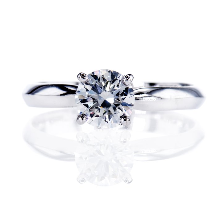 Ingen mindstepris - Forlovelsesring - 14 karat Hvidguld -  1.03ct. tw. Diamant (Natur)