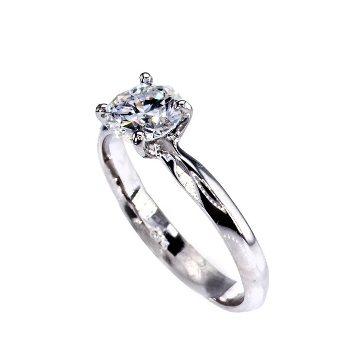 Ingen mindstepris - Forlovelsesring - 14 karat Hvidguld -  1.03ct. tw. Diamant (Natur)