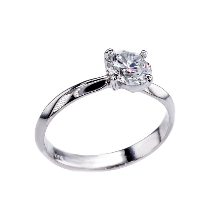 Ingen mindstepris - Forlovelsesring - 14 karat Hvidguld -  1.03ct. tw. Diamant (Natur)