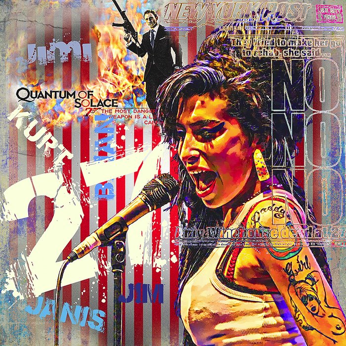 Amy Winehouse - Giclee Artwork - By artist Luc Best - "Amy - Club 27"