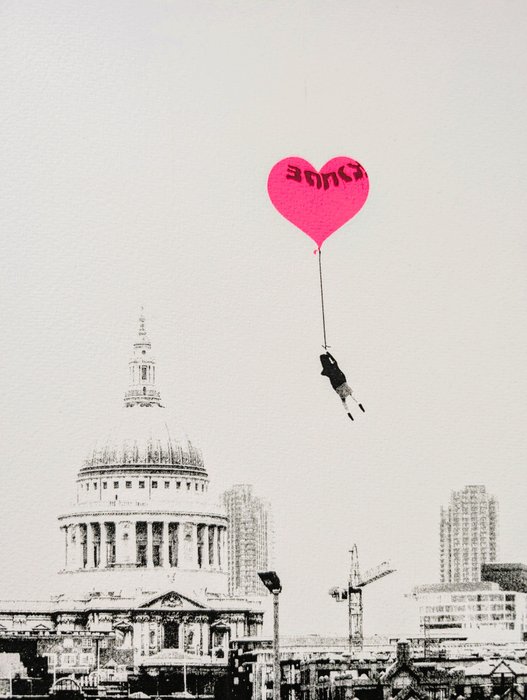 Steve LAZARIDES (1969) - Banksy Girl with Balloon (inflatable) - Steve Lazarides,  print 38/50, thumb print