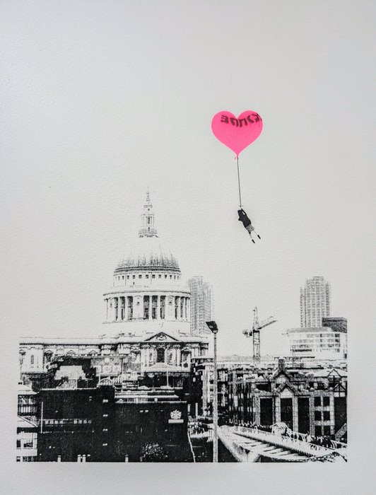 Steve LAZARIDES (1969) - Banksy Girl with Balloon (inflatable) - Steve Lazarides,  print 38/50, thumb print