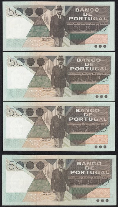 Portugal. - 4 x 5000 Escudos 1981/83/85/86 - Pick 182