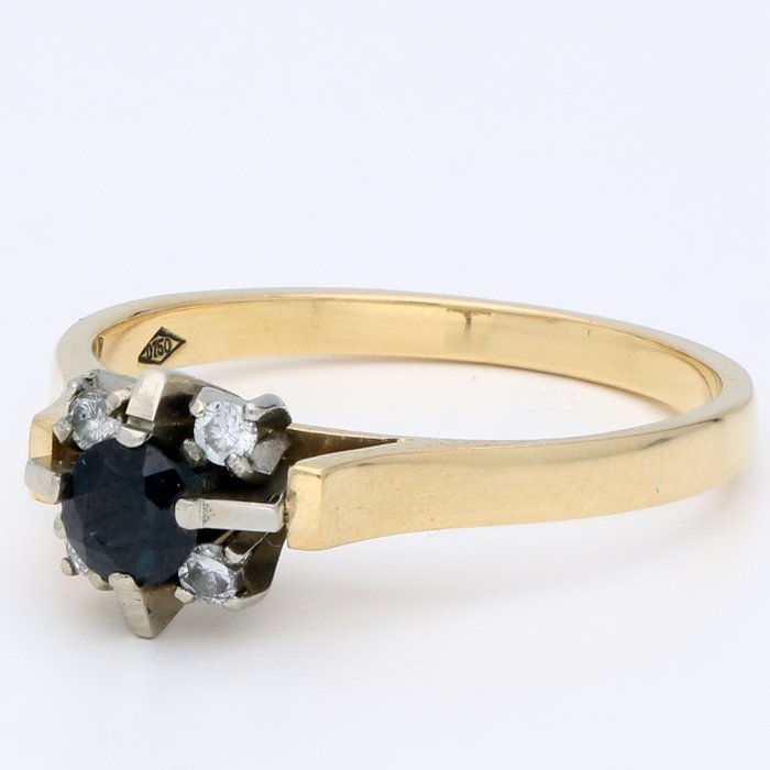 Ingen mindstepris - Ring - 18 kraat Gulguld Diamant (Natur)  - Spinel