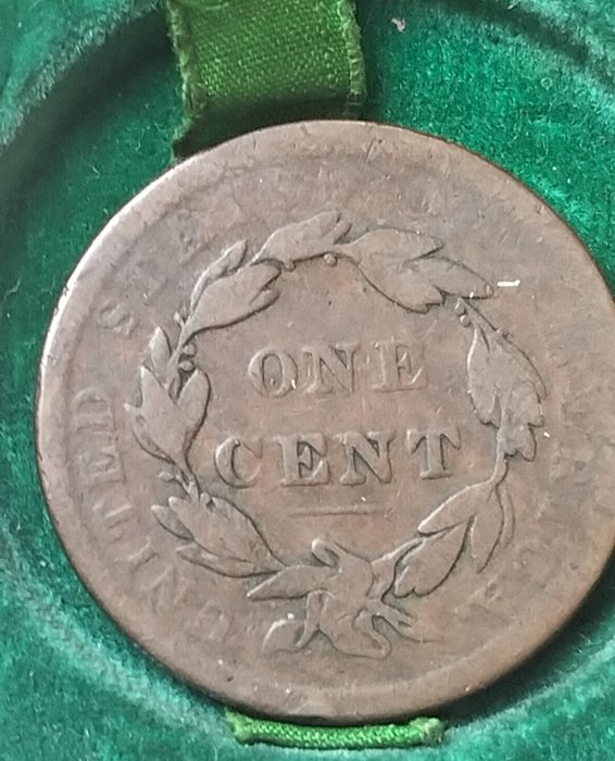 Förenta staterna. Coronet Head Cent 1839 "Silly Head"  (Ingen mindstepris)