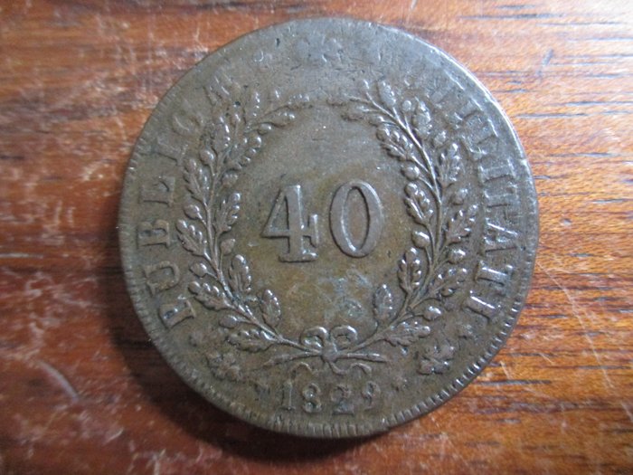 Portugal. D. Miguel I (1828-1834). 40 Reis (Pataco) 1829  (Ingen mindstepris)