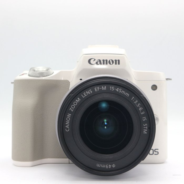 Canon EOS M50 wit + EF-M 15-45mm F/3.5-6.3 IS STM met nog maar 8000 clicks! #MIRRORLESS Digitalt refleks kamera (DSLR)