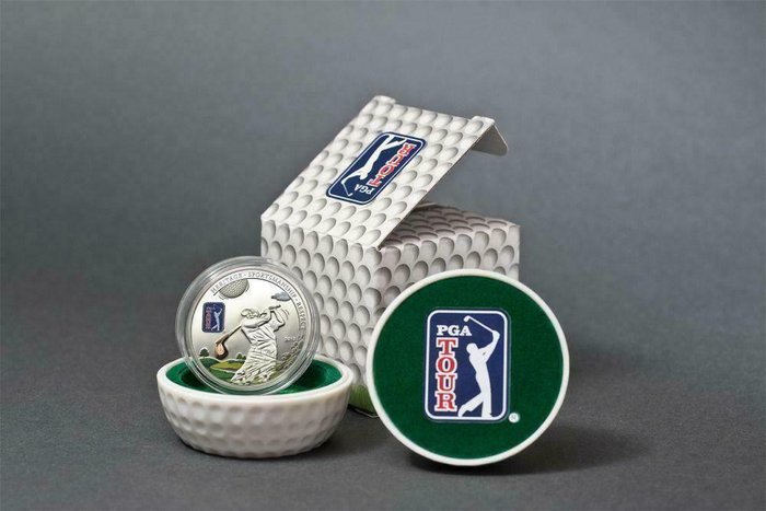 Cook-øerne. 5 Dollars 2013 'PGA Tour Golf Club' 20 gr (.925) Proof  (Ingen mindstepris)