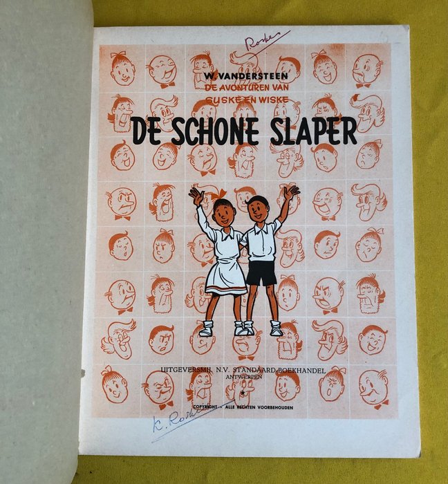 Suske en Wiske GV-57 - De schone slaper - Tweekleurenreeks Gelijkvormig - 1 Album - Første udgave - 1965