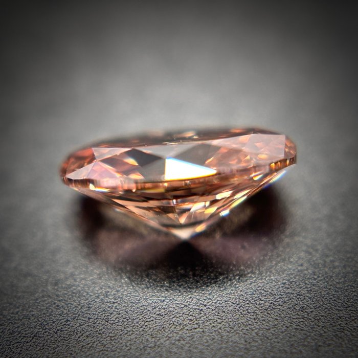 1 pcs Diamant  (Naturfarvet)  - 0.51 ct - Oval - Fancy vivid Orange nuance, Rosa Brun - SI1 - Antwerp Laboratory for Gemstone Testing (ALGT)