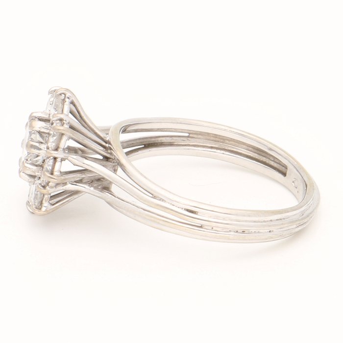 Ring - 18 kraat Hvidguld Diamant (Natur)