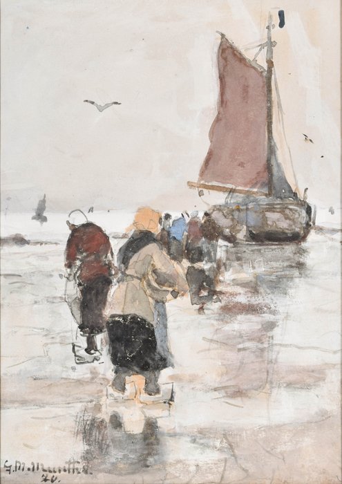 Morgenstjerne Munthe (1875-1926) - Fishers wives off loading the boats