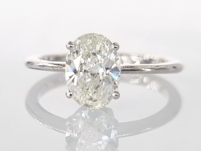 Forlovelsesring - 14 karat Hvidguld Diamant (Natur)