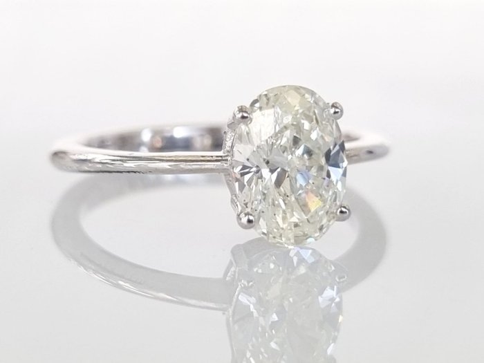 Forlovelsesring - 14 karat Hvidguld Diamant (Natur)