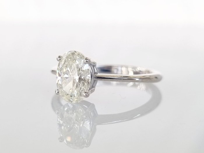 Forlovelsesring - 14 karat Hvidguld Diamant (Natur)