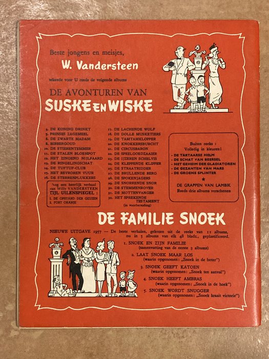 Suske en Wiske - De Mottenvanger - Rode Reeks Vlaams - Nr. 31a - 1 Album - Første udgave - 1957